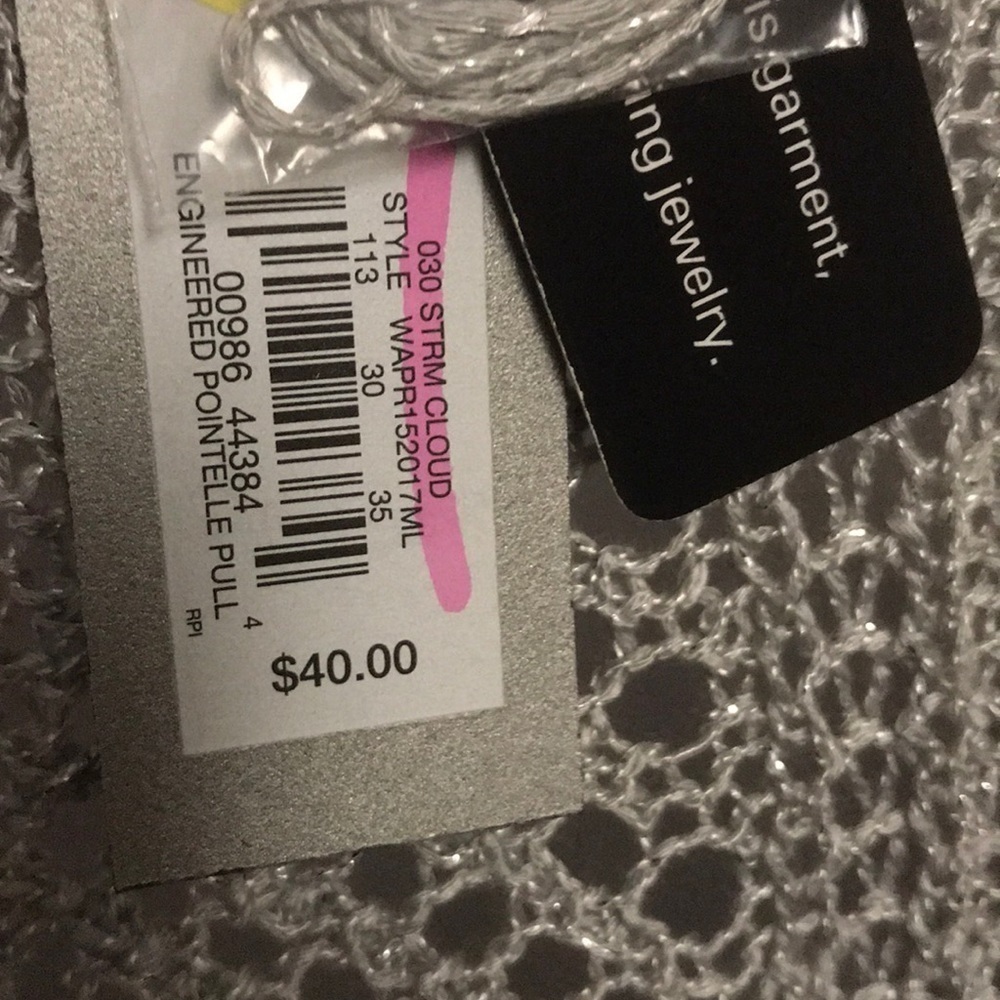 NWT Apt 9 Grey sparkle sweater - Picture 7 of 7